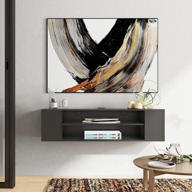 MUEBLE PARA TV MUEBLES CRISOSTOMO HOME OFICCE MODERNO 55 PULGADAS NEGRO - 2