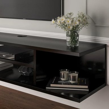 MUEBLE PARA TV MUEBLES CRISOSTOMO HOME OFICCE FLOTANTE 55 PULGADAS NEGRO - 3