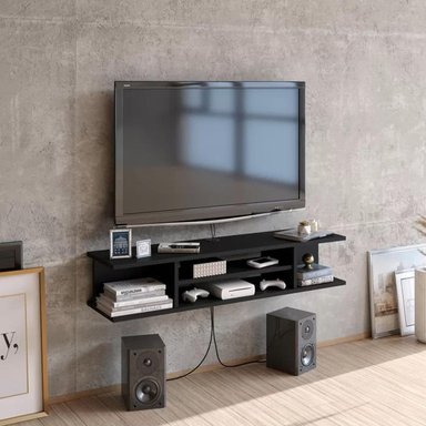 MUEBLE PARA TV MUEBLES CRISOSTOMO HOME OFICCE FLOTANTE 55 PULGADAS NEGRO - 4