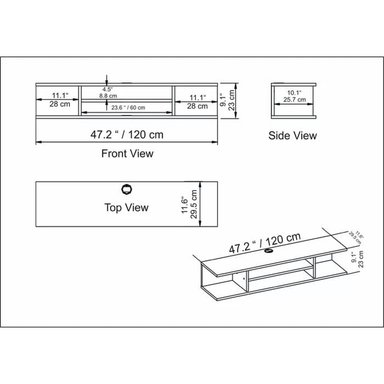MUEBLE PARA TV MUEBLES CRISOSTOMO HOME OFICCE FLOTANTE 55 PULGADAS NEGRO - 5