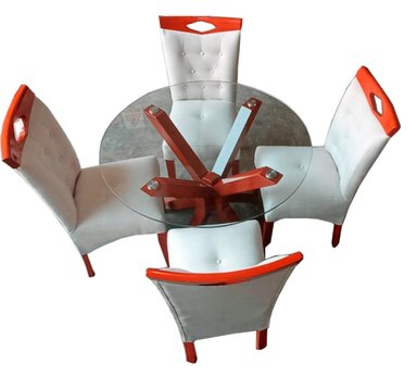 JUEGO COMEDOR MUEBLES CRISOSTOMO 4 SILLAS MULTICOLOR REDONDO