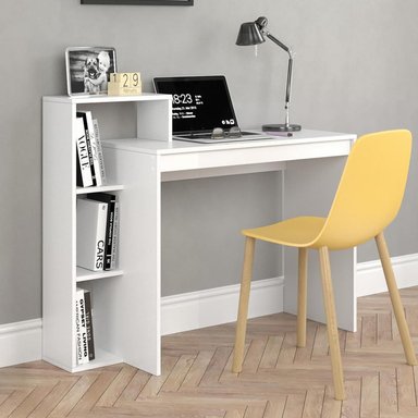 ESCRITORIO LIBRERO MUEBLES CRISOSTOMO HOME OFICCE 110 CM X 110 CM BLANCO MODERNO - 3