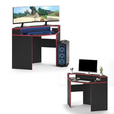 ESCRITORIO GAMER MUEBLES CRISOSTOMO HOME OFICCE 90 CM X 90 CM NEGRO DE MELAMINA - 3