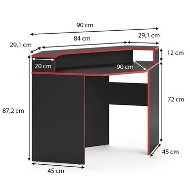 ESCRITORIO GAMER MUEBLES CRISOSTOMO HOME OFICCE 90 CM X 90 CM NEGRO DE MELAMINA - 5