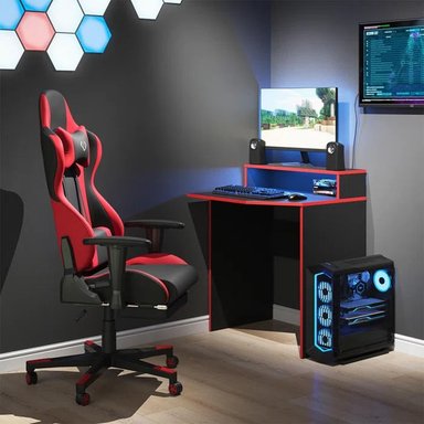 ESCRITORIO GAMER MUEBLES CRISOSTOMO HOME OFICCE 70 CM X 70 CM NEGRO DE MELAMINA