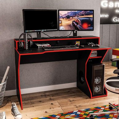 ESCRITORIO GAMER MUEBLES CRISOSTOMO HOME OFICCE 130 CM X 130 CM NEGRO DE MELAMINA MODERNO