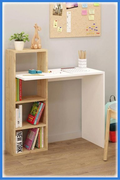 ESCRITORIO LIBRERO MUEBLES CRISOSTOMO HOME OFICCE 85 CM X 85 CM MALVA