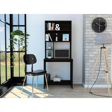ESCRITORIO ESTANTE MUEBLES CRISOSTOMO HOME OFICCE 75 CM X 75 CM DE MELAMINA WENGUE - 2