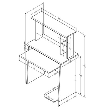 ESCRITORIO MUEBLES CRISOSTOMO HOME OFICCE 80 CM X 80 CM COMPUTO ESTANTE WENGUE - 4