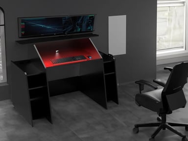 ESCRITORIO GAMER MUEBLES CRISOSTOMO PRO ELITE 150 CM X 150 CM NEGRO PARA PC - 3