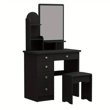 TOCADOR MAQUILLAJE MUEBLES CRISOSTOMO HOME NEGRO MODERNO 80CM - 3