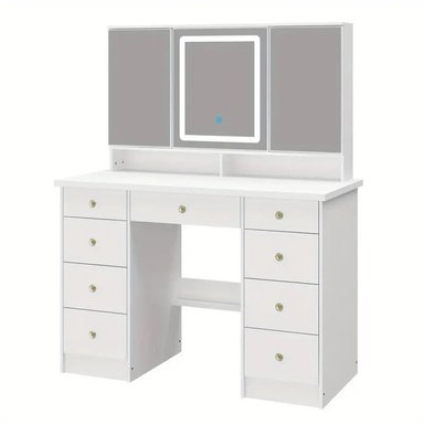 TOCADOR DE MAQUILLAJE CON LUCES LED BLANCO 110CM - 3