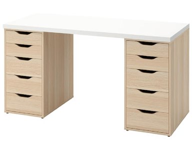 ESCRITORIO DE MELAMINA MODERNO BLANCO MALVA 140CM