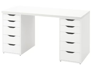 ESCRITORIO DE MELAMINA MODERNO BLANCO 140CM