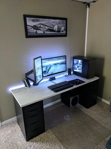ESCRITORIO GAMER DE MELAMINA GRIS 180CM - 4