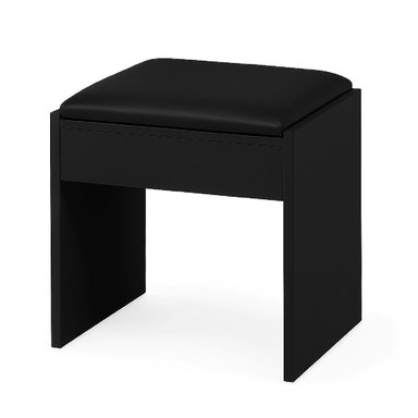 SILLA DE MAQUILLAJE TAPIZADO NEGRO