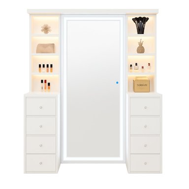 TOCADOR DE MELAMINA LED BLANCO 120CM