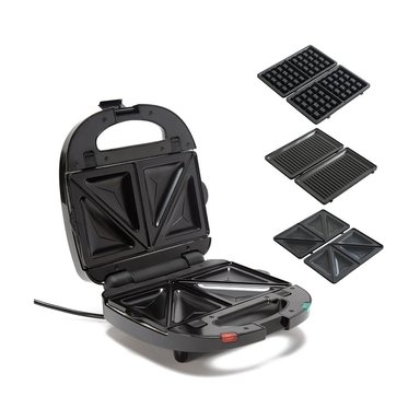 SANDWICHERA 3 EN 1 INCLUYE 3 PLACAS (SANDWICHERA,WAFFLERA,P