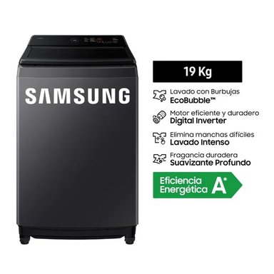 LAVADORA SAMSUNG ECOBUBBLE 19KG WA40F19E7CPE - 1