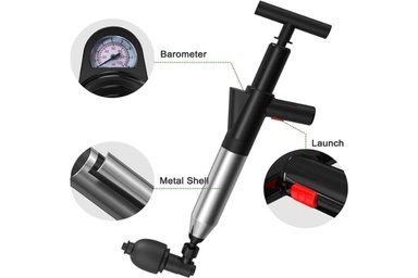 DESATORADOR A PRESIÓN EL MEJOR PRECIO NEGRO PARA INODORO LAVADERO CON ACERO INOXIDABLE - 3