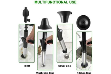 DESATORADOR A PRESIÓN EL MEJOR PRECIO NEGRO PARA INODORO LAVADERO CON ACERO INOXIDABLE - 5