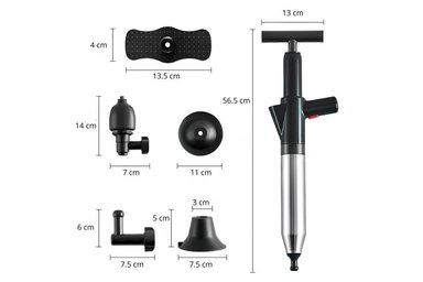 DESATORADOR A PRESIÓN EL MEJOR PRECIO NEGRO PARA INODORO LAVADERO CON ACERO INOXIDABLE - 6