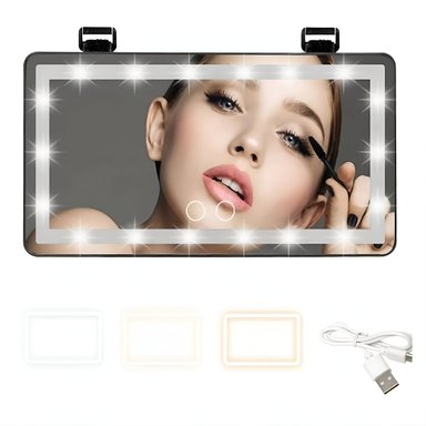 ESPEJO LED TACTIL CON LUZ REGULABLE EL AUTO VISPERA PARASOL NEGRO