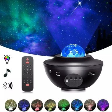 LAMPARA EL MEJOR PRECIO PROYECCIÓN LED NEGRO PROYECTOR MUSICAL BLUETOOTH CONTROL REMOTO