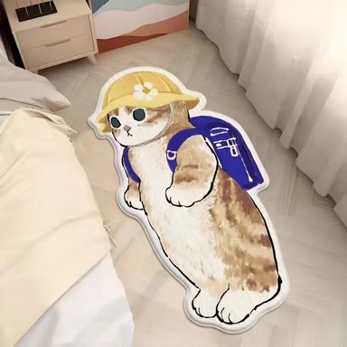 ALFOMBRA EL MEJOR PRECIO 125 X 45.5 CM MODERNA TAPETE BAJADA CAMA DISEÑOS KAWAI ANTIDESLIZANTE AZUL - 2