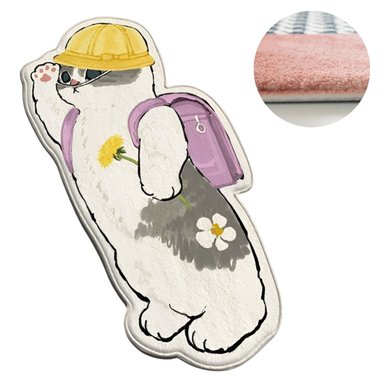 ALFOMBRA EL MEJOR PRECIO 125 X 45.5 CM MODERNA TAPETE BAJADA CAMA DISEÑOS KAWAI ANTIDESLIZANTE LILA