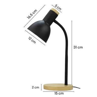 LAMPARA EL MEJOR PRECIO NÓRDICO NEGRO ESCRITORIO DORMITORIO OFICINA MODELO FLEXIBLE - 5