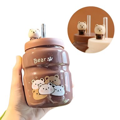 VASO DE CERAMICA PARA NIÑOS Y NIÑAS CON ASORBETE 500 ML MODELO 4