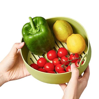 BANDEJA EL MEJOR PRECIO VERDE CON ESCURRIDOR REUTILIZABLE REDONDO HORNEAR ALIMENTOS