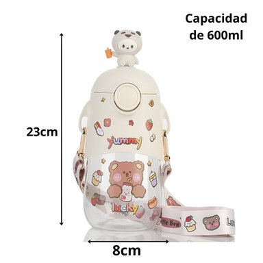 TOMATODO 600ML PORTÁTIL NIÑOS MODELO MEBO OSO 3D - 4