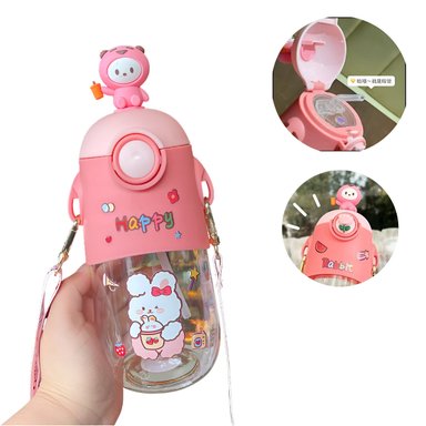 TOMATODO EL MEJOR PRECIO PORTATIL NIÑOS 600 ML MEBO OSO 3D ROSADO