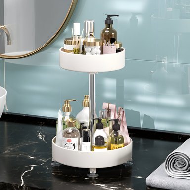 ORGANIZADOR EL MEJOR PRECIO BLANCO COCINA VERTICAL MULTIUSO GIRATORIO 2 NIVELES - 2