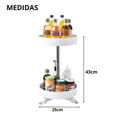 ORGANIZADOR EL MEJOR PRECIO BLANCO COCINA VERTICAL MULTIUSO GIRATORIO 2 NIVELES - 6