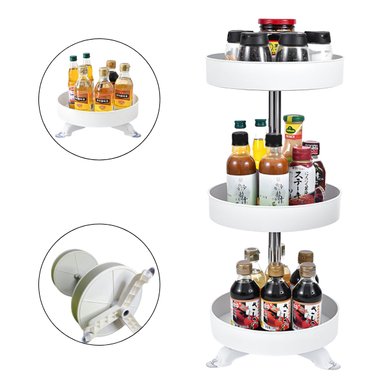 ORGANIZADOR EL MEJOR PRECIO BLANCO COCINA VERTICAL MULTIUSO GIRATORIO 3 NIVELES