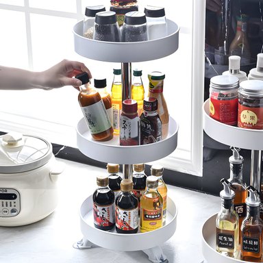 ORGANIZADOR EL MEJOR PRECIO BLANCO COCINA VERTICAL MULTIUSO GIRATORIO 3 NIVELES - 4