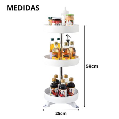 ORGANIZADOR EL MEJOR PRECIO BLANCO COCINA VERTICAL MULTIUSO GIRATORIO 3 NIVELES - 6