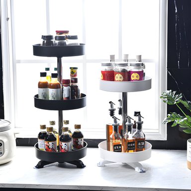 ORGANIZADOR EL MEJOR PRECIO NEGRO COCINA VERTICAL MULTIUSO GIRATORIO 3 NIVELES - 3