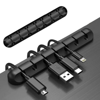 PACK DE 2 ORGANIZADORES DE CABLES CON ADHESIVOS PARA ESCRITORIO - 4