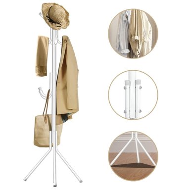 PERCHERO EL MEJOR PRECIO COLGADOR ENTRADA SALA DORMITORIO OFICINA METAL BLANCO