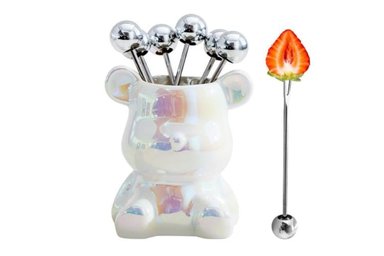 SET MENAJE EL MEJOR PRECIO BEAR BLANCO MINI TENEDORES