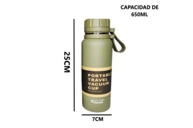 TERMO TRAVEL ACERO INOXIDABLE 650ML PORTÁTIL MODELO VERDE - 6