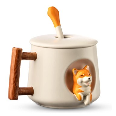 JUEGO DE TAZA CON CUCHARA EL MEJOR PRECIO MODELO SHIBA BLANCO