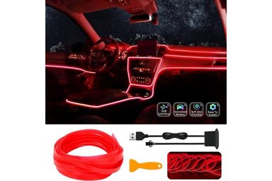 LUZ LED EL INTERIOR DEL AUTO ROJO