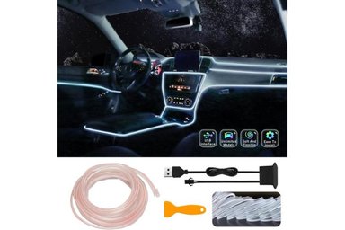 LUZ LED EL INTERIOR DEL AUTO BLANCO