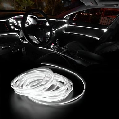 LUZ LED EL INTERIOR DEL AUTO BLANCO - 4