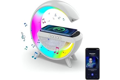 LAMPARA EL MEJOR PRECIO 3 EN 1 BT2301 BLANCO RGB PARLANTE BLUETOOTH CARGADOR INALAMBRICO - 1